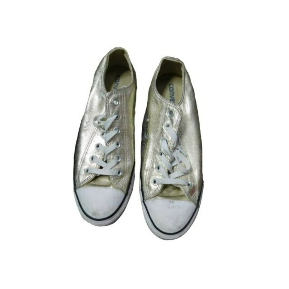 Converse Size 10 Gold Sparkle All Star Sneakers Athletic Shoes